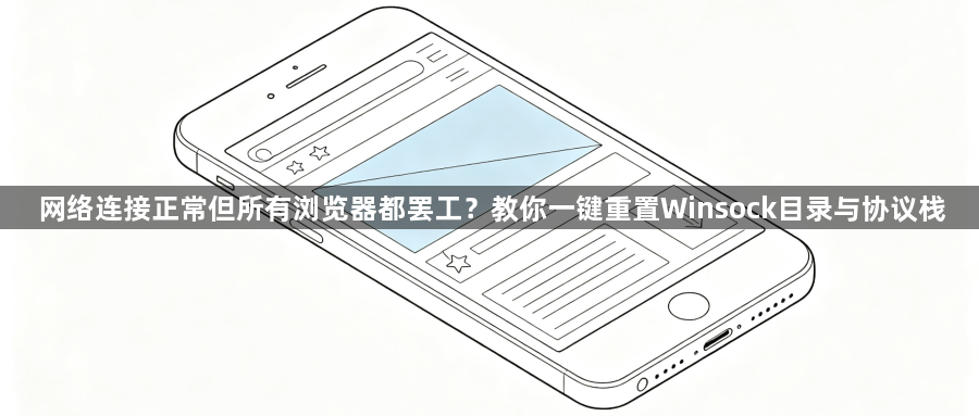 网络连接正常但所有浏览器都罢工?教你一键重置Winsock目录与协议栈1