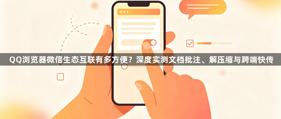 QQ浏览器微信生态互联有多方便?深度实测文档批注、解压缩与跨端快传1