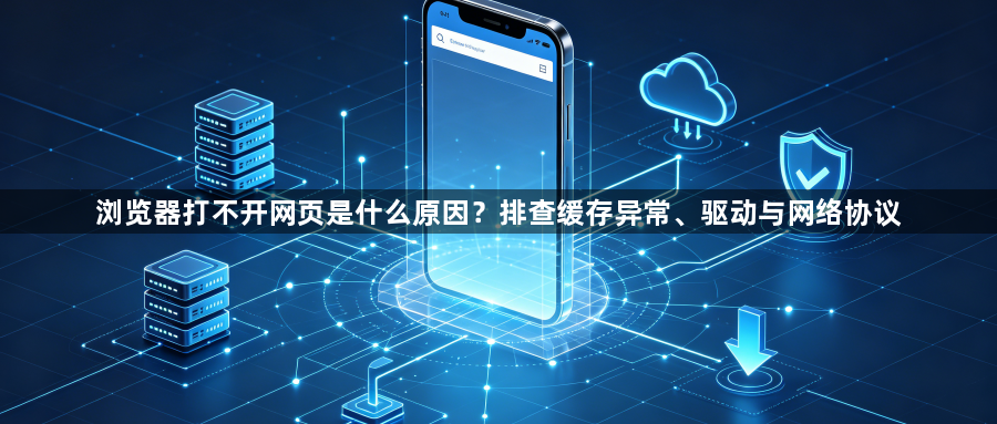 浏览器打不开网页是什么原因？排查缓存异常、驱动与网络协议1